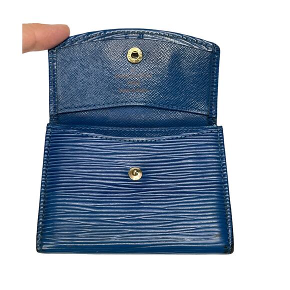 Louis Vuitton Epi Toledo Blue Viennois Wallet 1996 Made in Spain - Picture 7 of 15